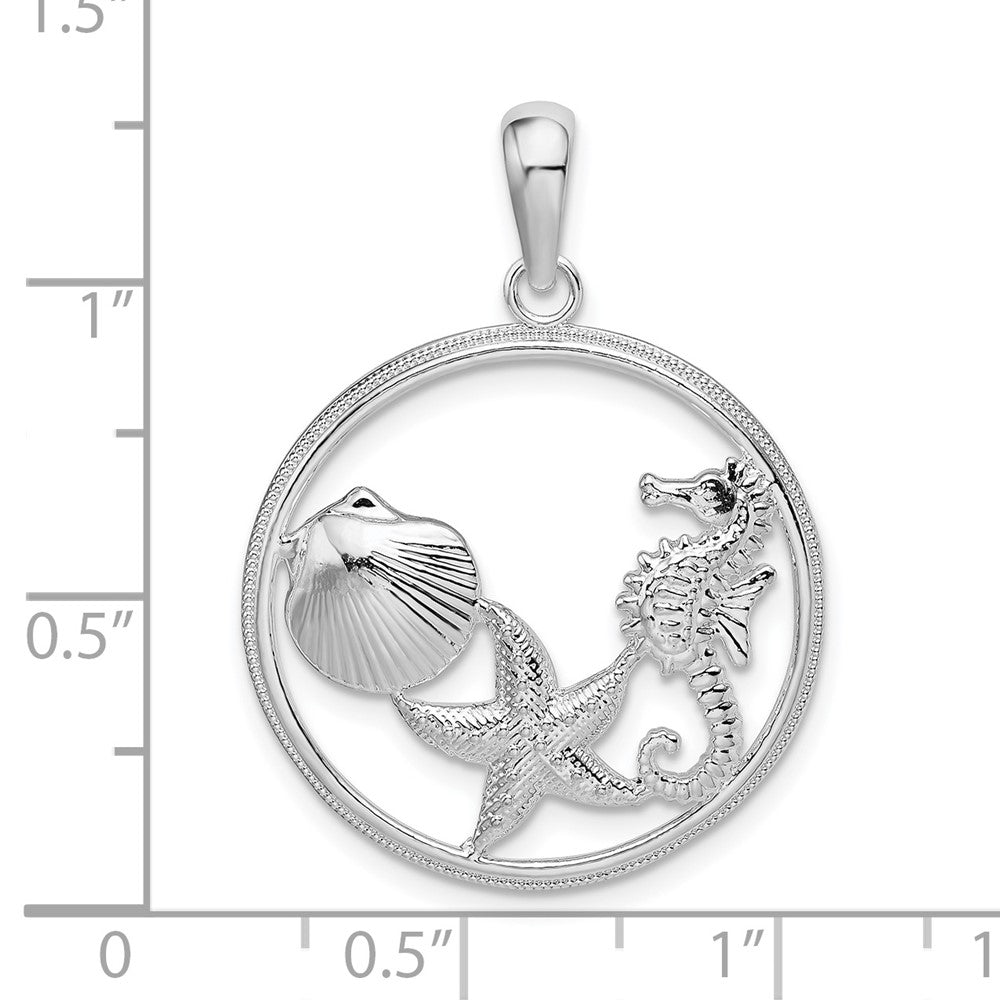 FJC Finejewelers 925 Sterling Silver Polished Sea Life Round Charm 31 x 23 mm