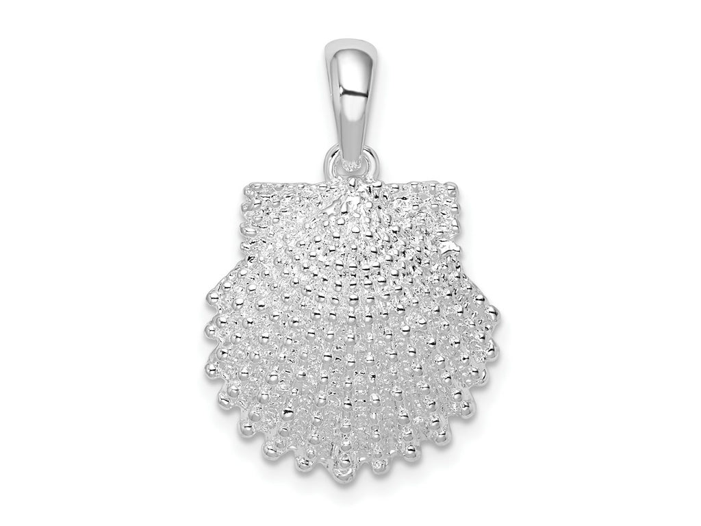 FJC Finejewelers 925 Sterling Silver Rhodium Plated Polished Beaded Scallop Shell Charm 25 x 16 mm