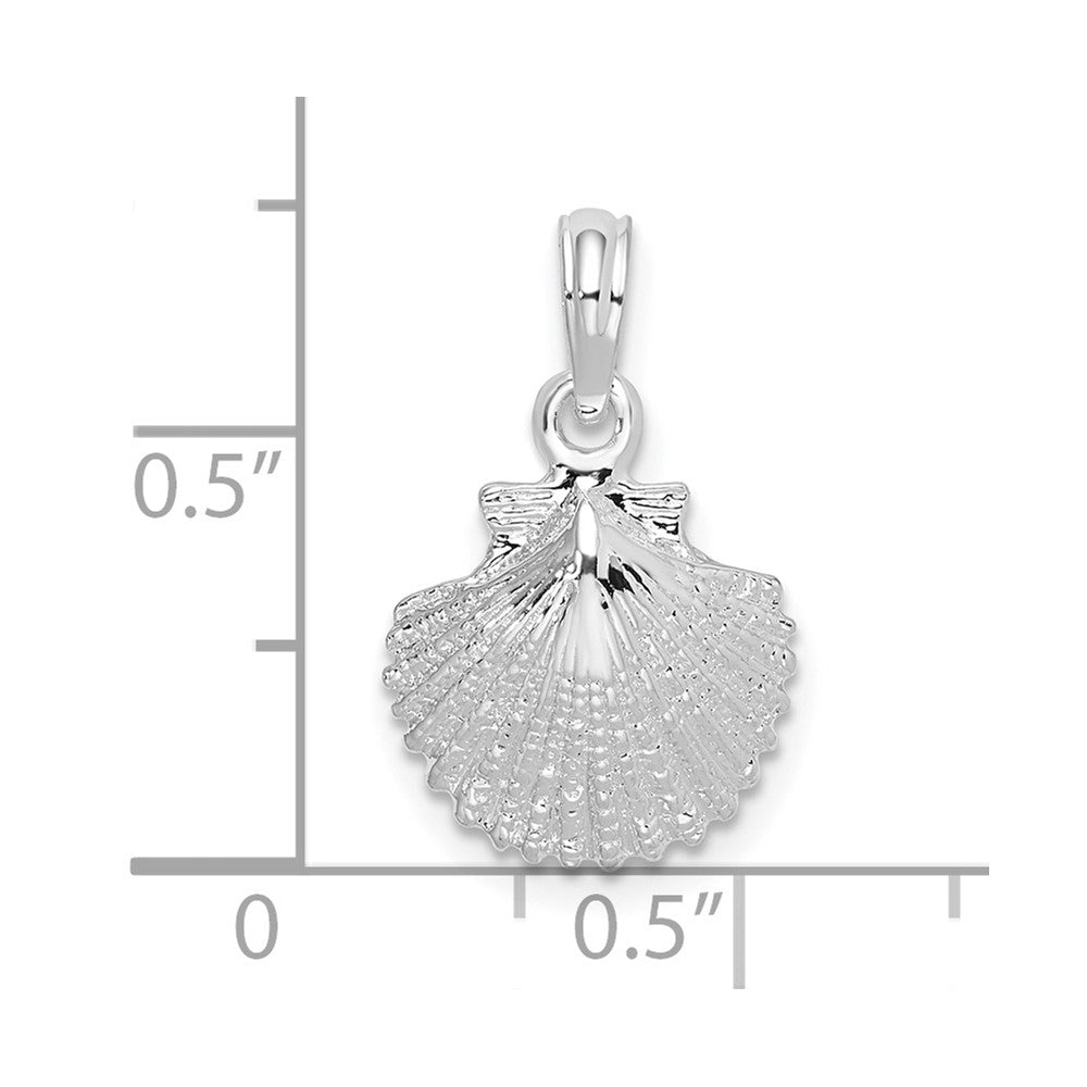FJC Finejewelers 925 Sterling Silver Rhodium Plated Polished Scallop Shell Charm 19 x 11 mm