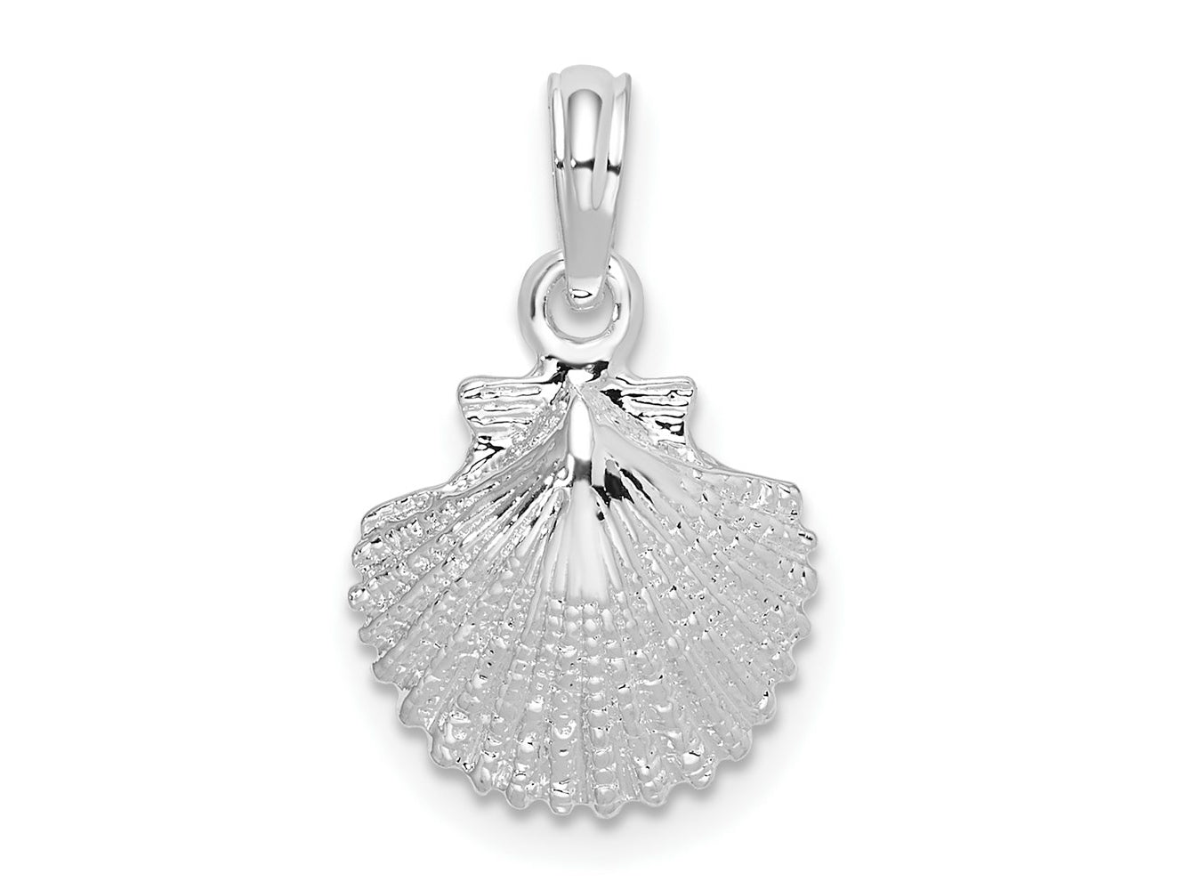 FJC Finejewelers 925 Sterling Silver Rhodium Plated Polished Scallop Shell Charm 19 x 11 mm