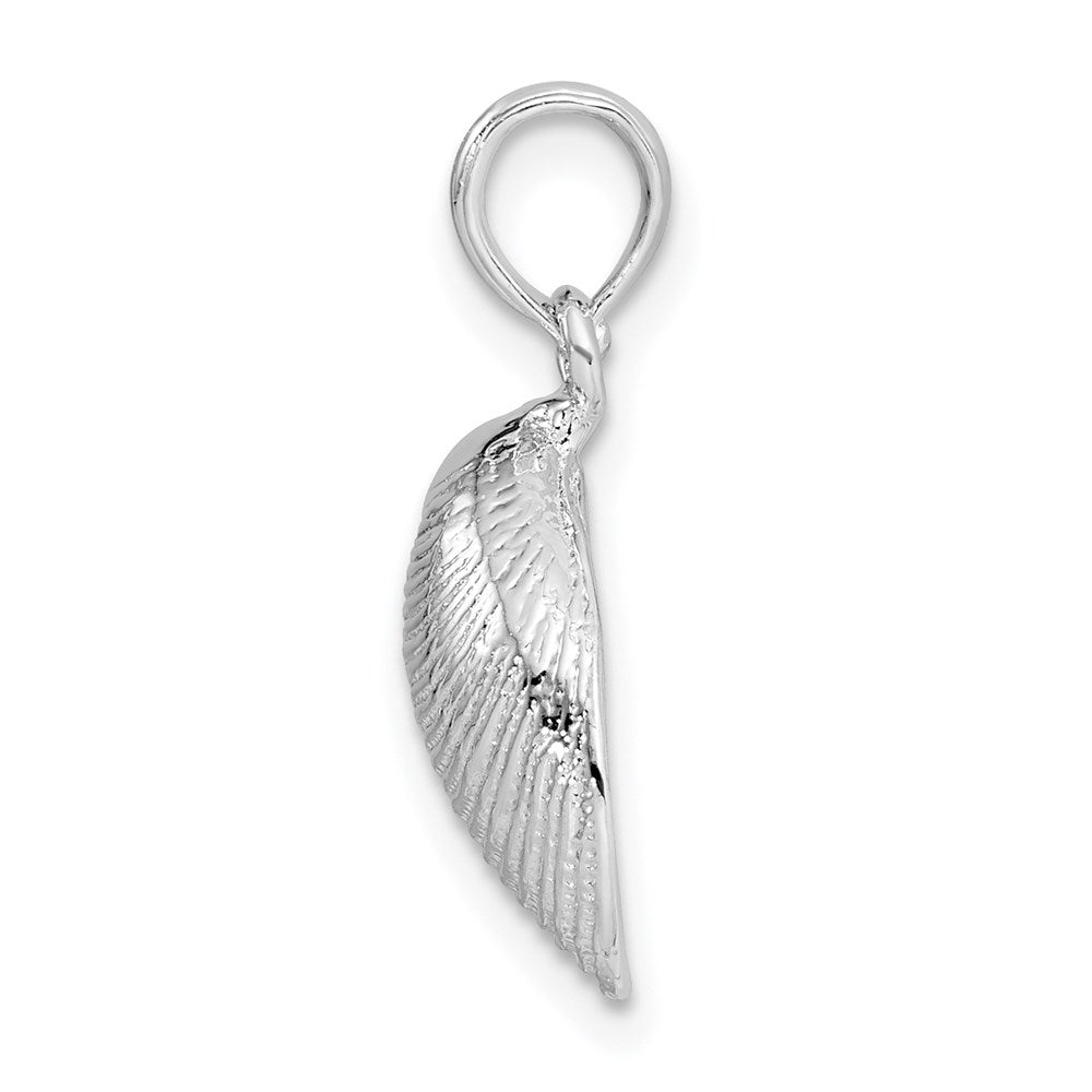 FJC Finejewelers 925 Sterling Silver Rhodium Plated Polished Clam Shell Charm 19 x 13 mm