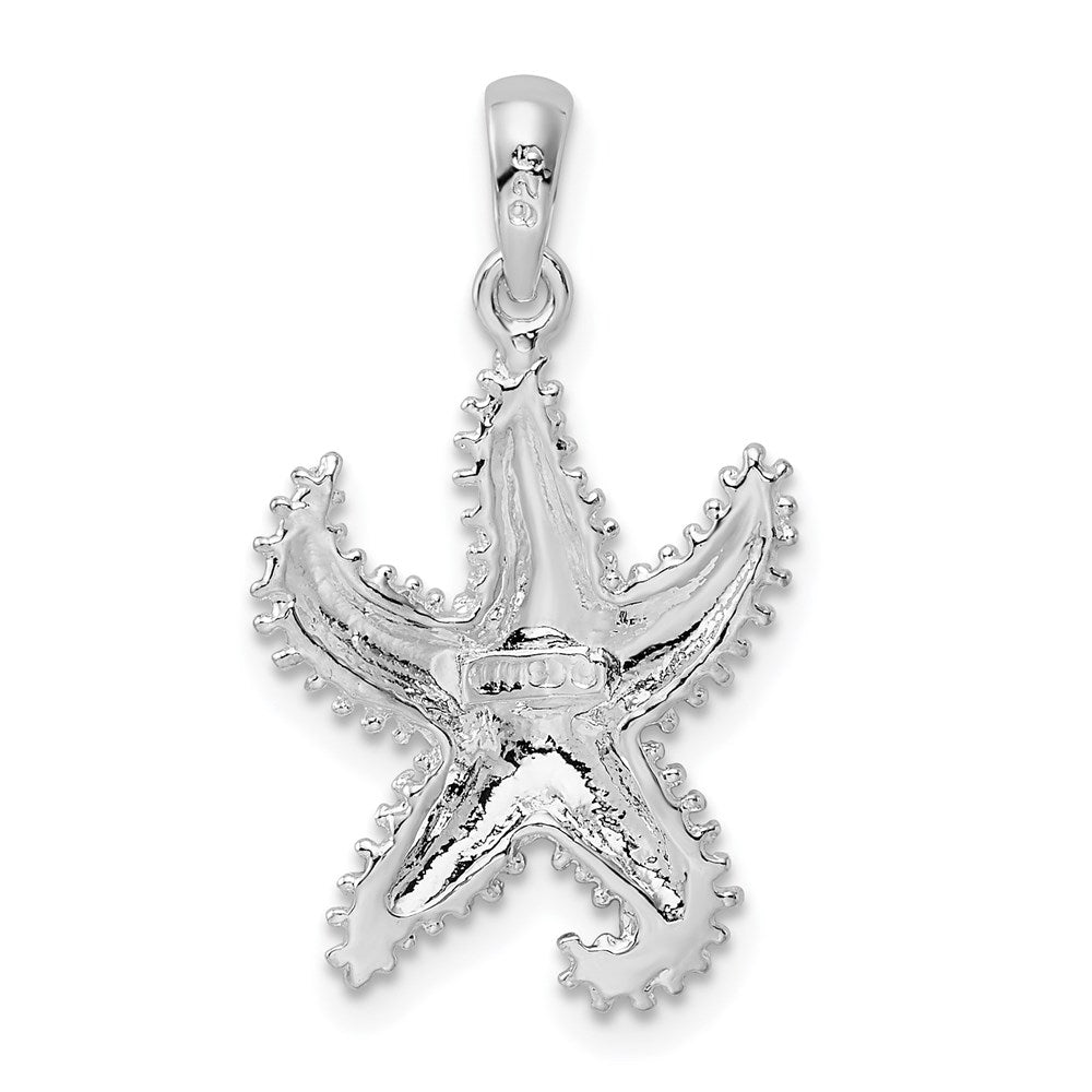 FJC Finejewelers 925 Sterling Silver Rhodium Plated Polished Beaded Starfish Charm 39 x 15 mm