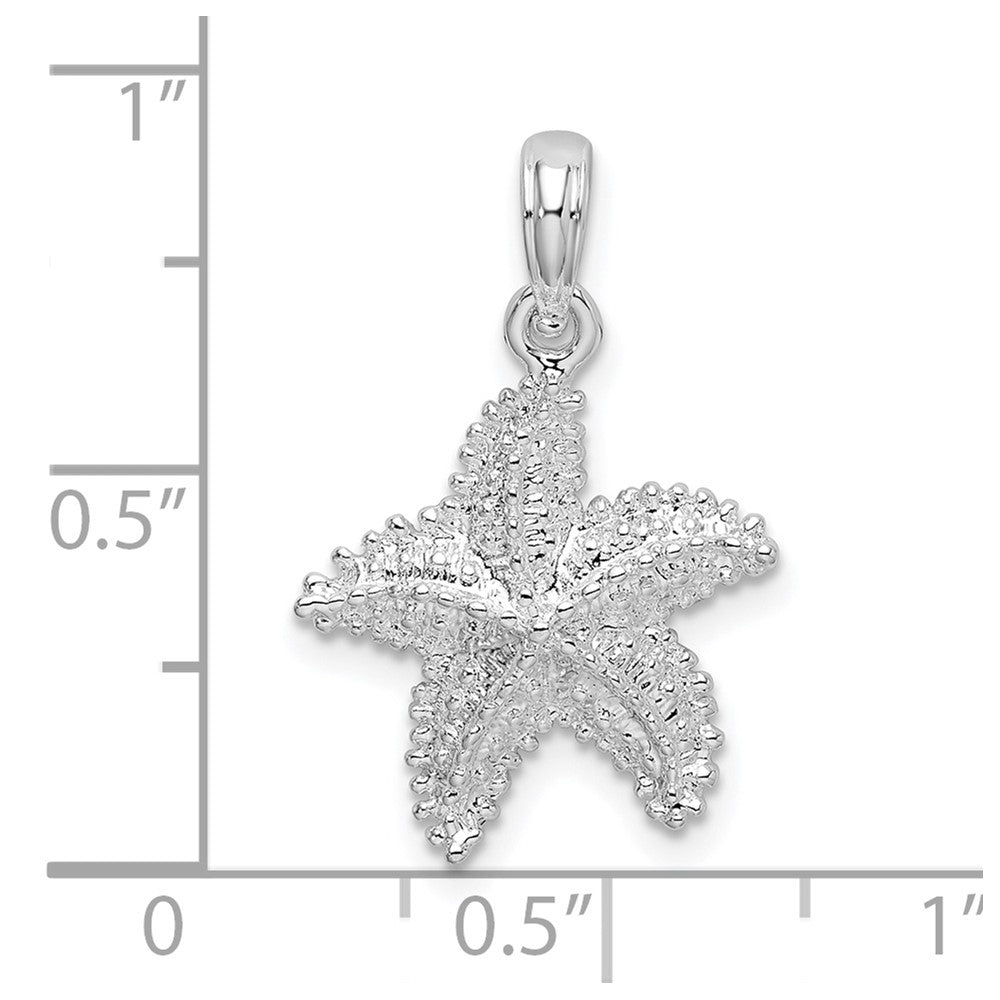 FJC Finejewelers 925 Sterling Silver Rhodium Plated Polished Beaded Starfish Charm 23 x 14 mm