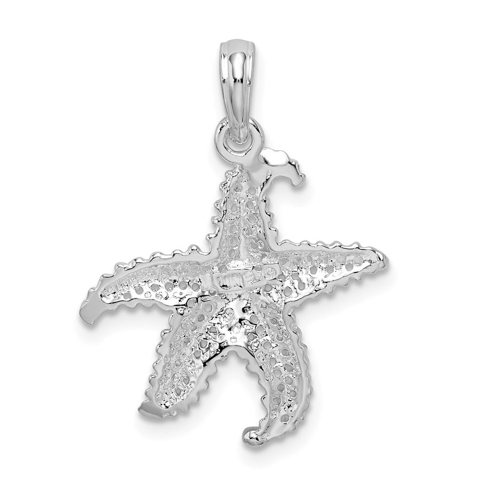 FJC Finejewelers 925 Sterling Silver Rhodium Plated Polished Pierced Starfish Charm 24 x 18 mm