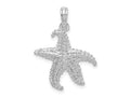 FJC Finejewelers 925 Sterling Silver Rhodium Plated Polished Pierced Starfish Charm 24 x 18 mm