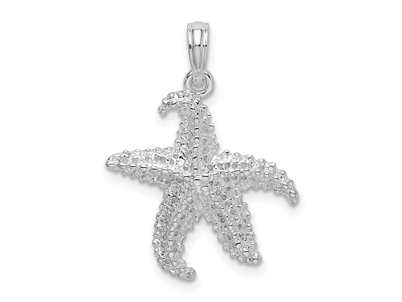 FJC Finejewelers 925 Sterling Silver Rhodium Plated Polished Pierced Starfish Charm 24 x 18 mm