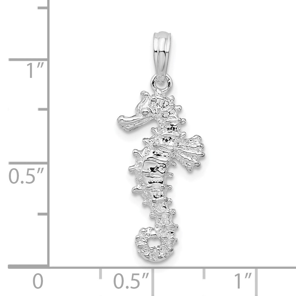 FJC Finejewelers 925 Sterling Silver Rhodium Plated Polished 3D Seahorse Charm 28 x 10 mm
