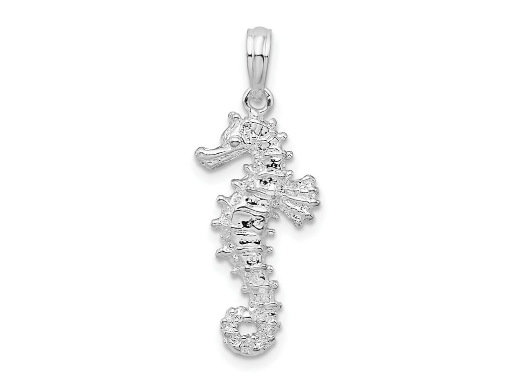 FJC Finejewelers 925 Sterling Silver Rhodium Plated Polished 3D Seahorse Charm 28 x 10 mm