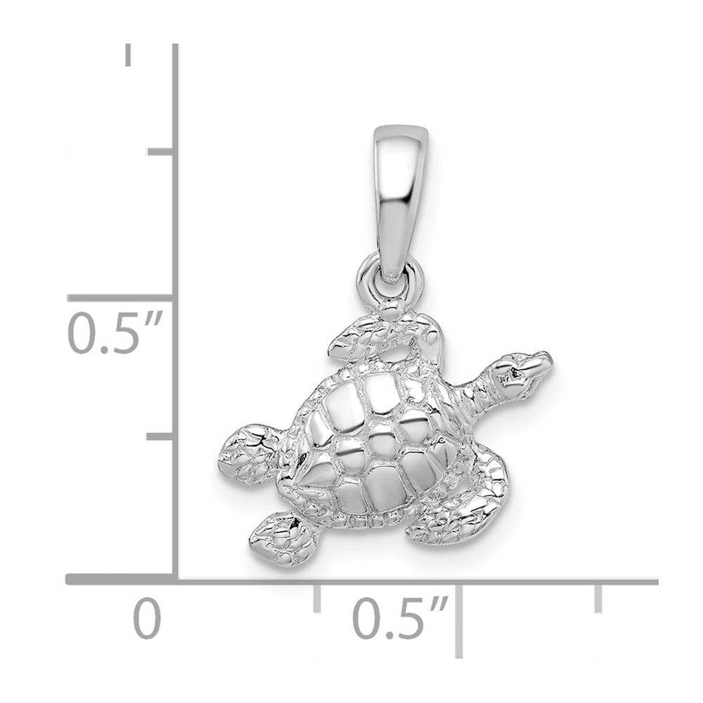 FJC Finejewelers 925 Sterling Silver Rhodium Plated Polished Sea Turtle Charm 20 x 15 mm