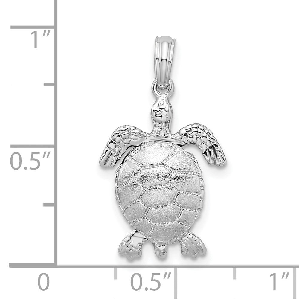 FJC Finejewelers 925 Sterling Silver Polished 3D Moveable Sea Turtle Charm 24 x 14 mm