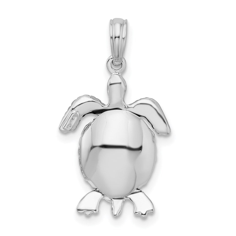 FJC Finejewelers 925 Sterling Silver Polished 3D Moveable Sea Turtle Charm 24 x 14 mm