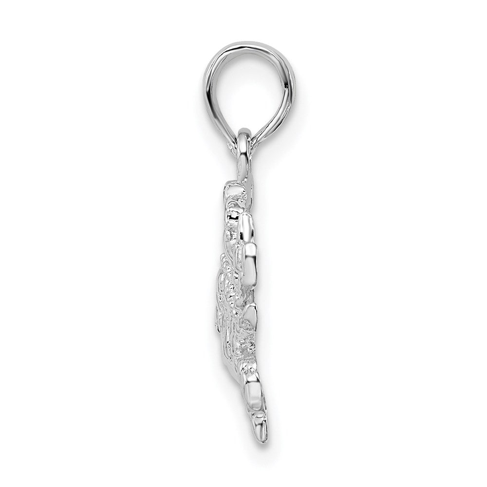 FJC Finejewelers 925 Sterling Silver Rhodium Plated Polished Blue Crab Charm 19 x 16 mm