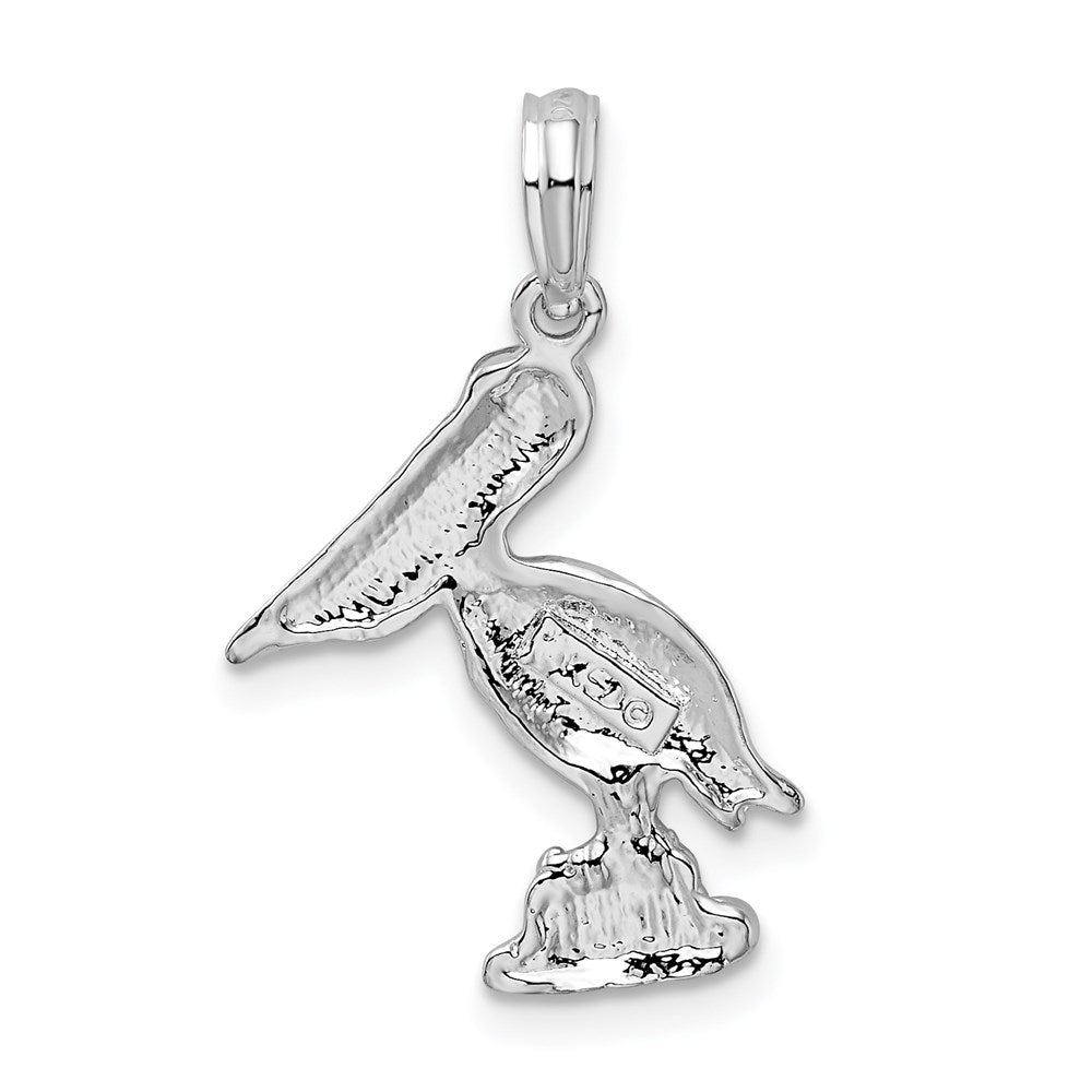 FJC Finejewelers 925 Sterling Silver Rhodium Plated Polished Standing Pelican Charm 13 mm