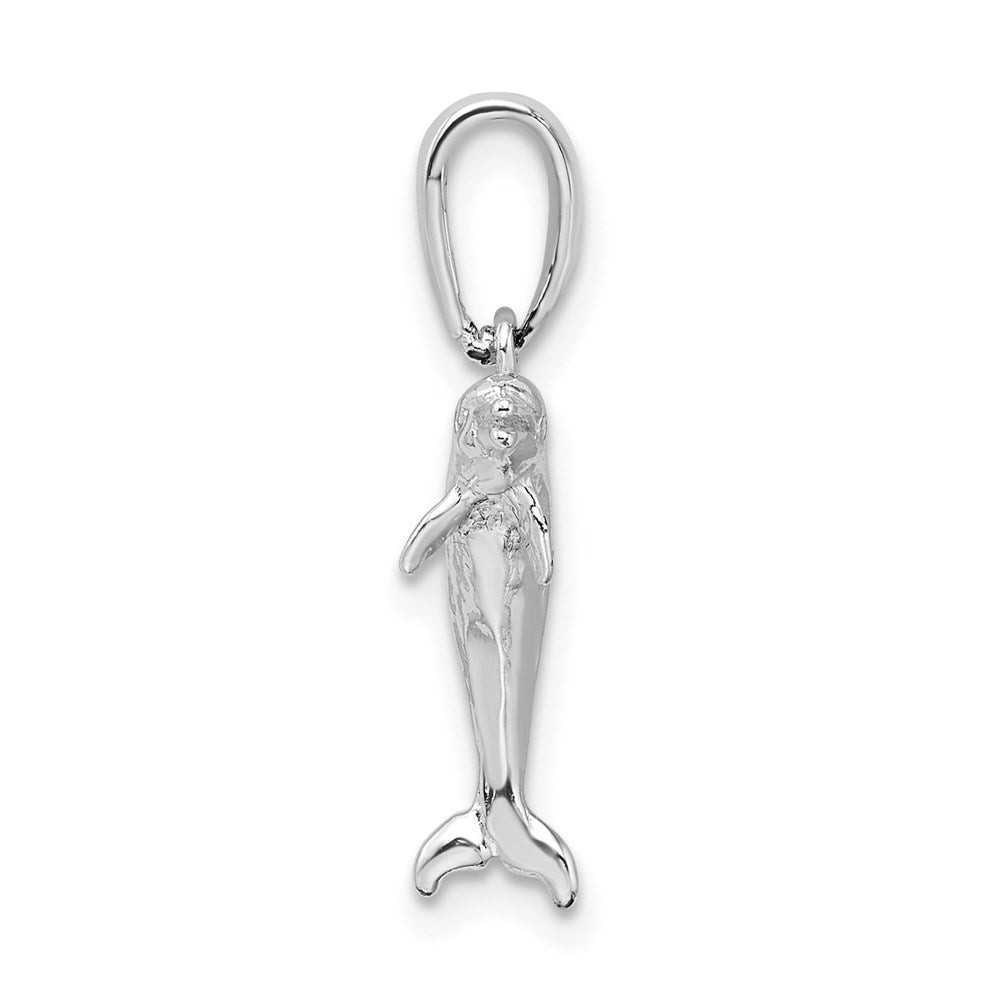 FJC Finejewelers 925 Sterling Silver Rhodium Plated Polished 3D Jumping Dolphin Charm 20 x 10 mm