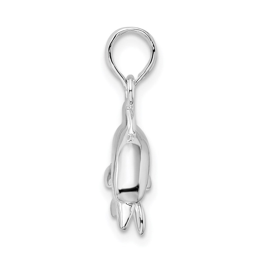 FJC Finejewelers 925 Sterling Silver Rhodium Plated Polished 3D Jumping Dolphin Charm 20 x 16 mm