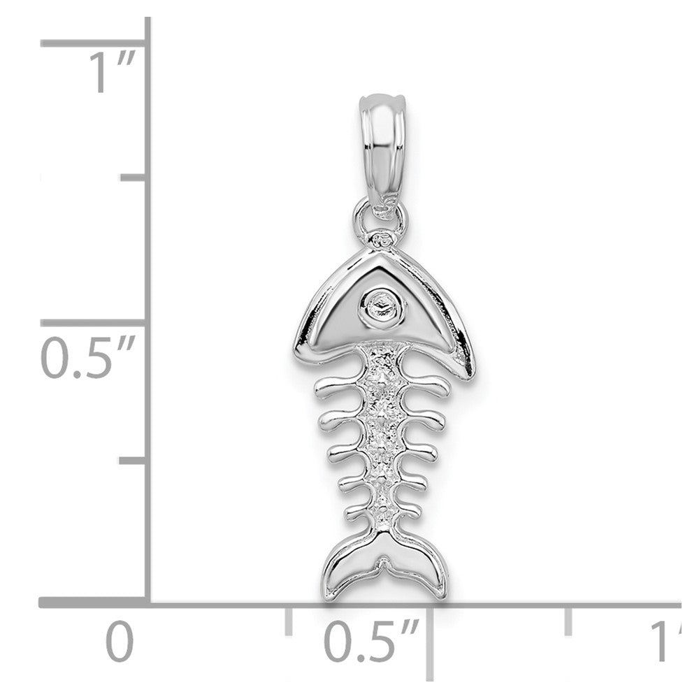 FJC Finejewelers 925 Sterling Silver Polished 3D Fishbone Charm 23 x 8 mm