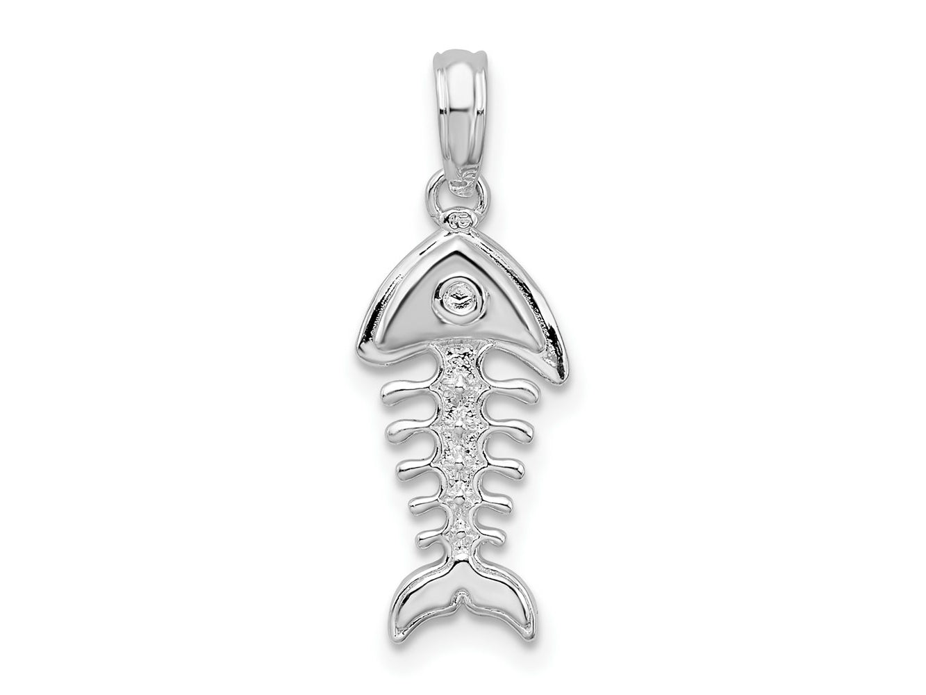FJC Finejewelers 925 Sterling Silver Polished 3D Fishbone Charm 23 x 8 mm