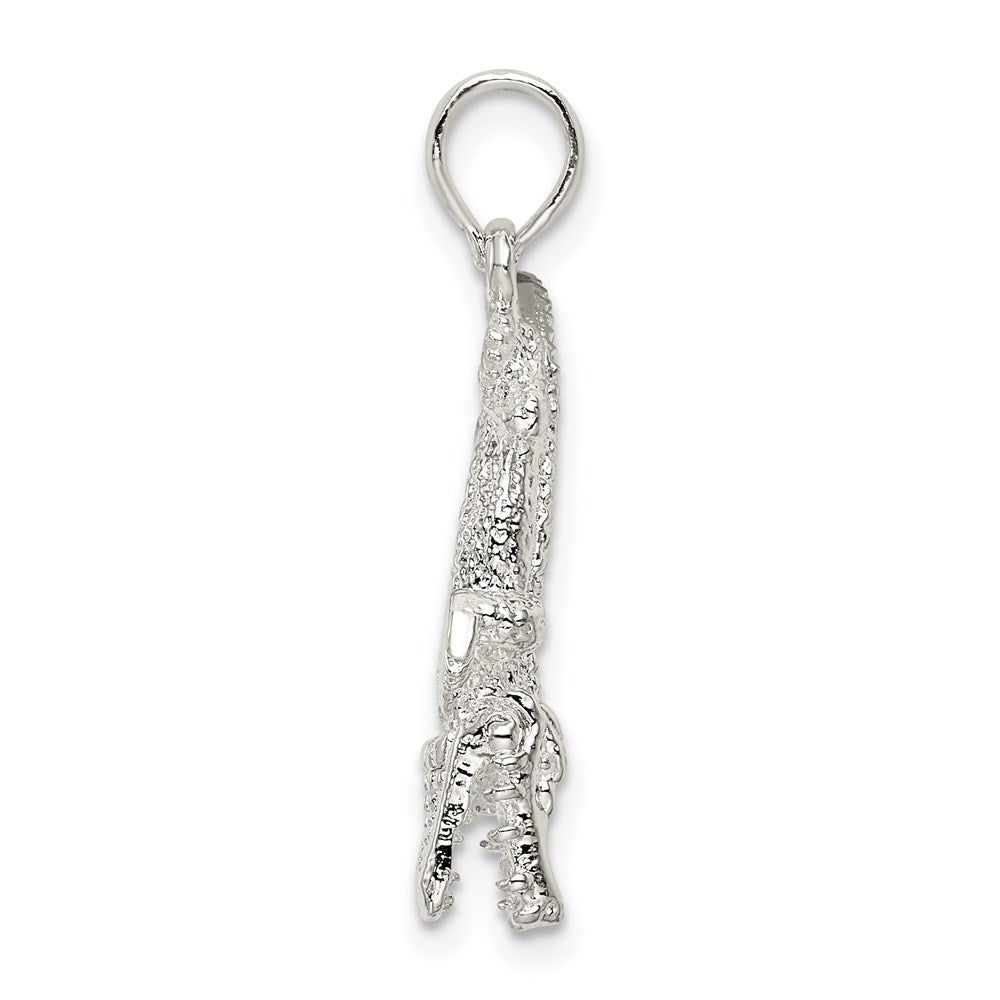 FJC Finejewelers 925 Sterling Silver Rhodium Plated Polished 3D Alligator Charm 27 x 18 mm