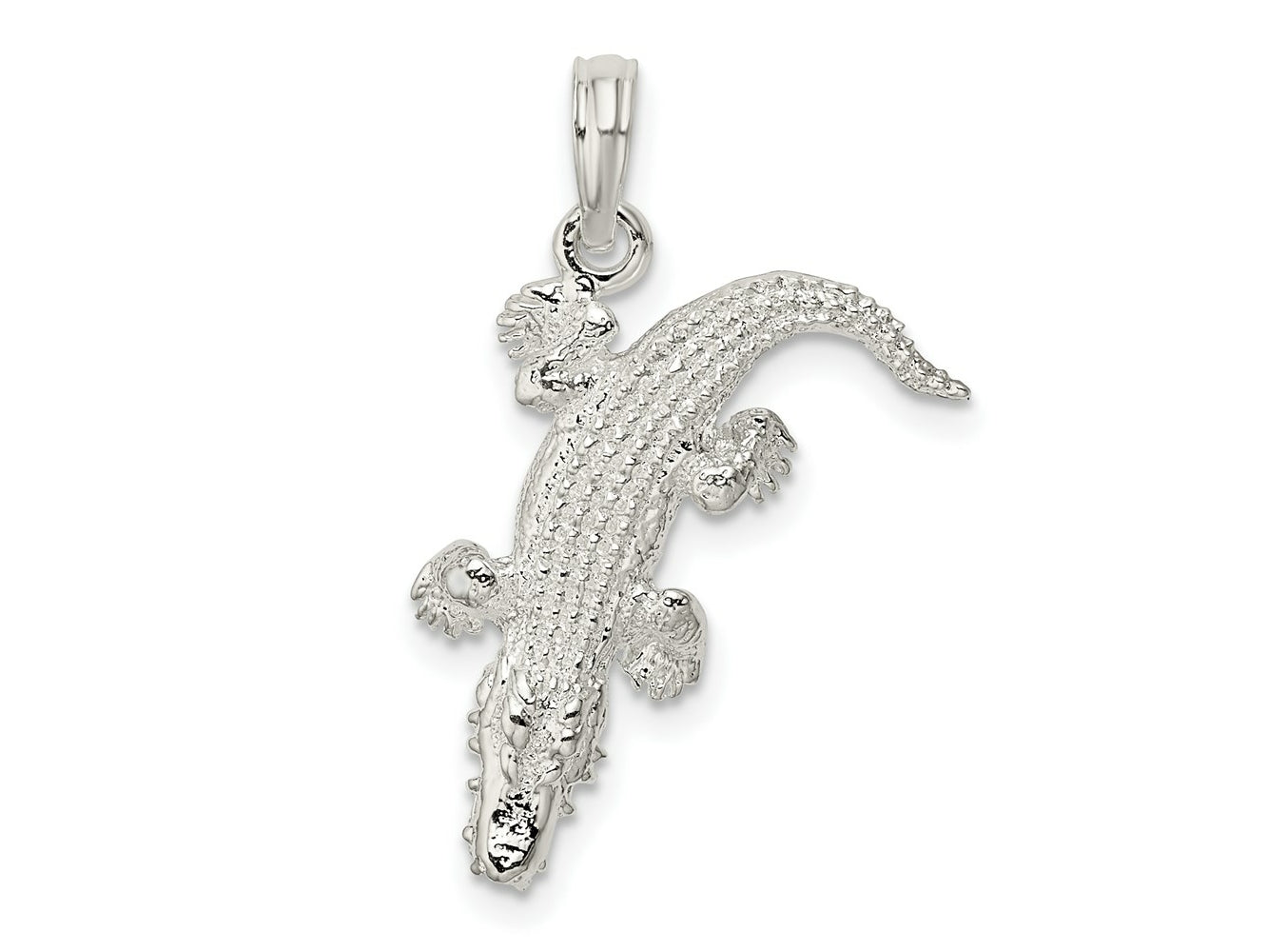 FJC Finejewelers 925 Sterling Silver Rhodium Plated Polished 3D Alligator Charm 27 x 18 mm