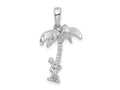 FJC Finejewelers 925 Sterling Silver Rhodium Plated 3D Palm Tree with Moving Climber Charm 27 x 15 mm