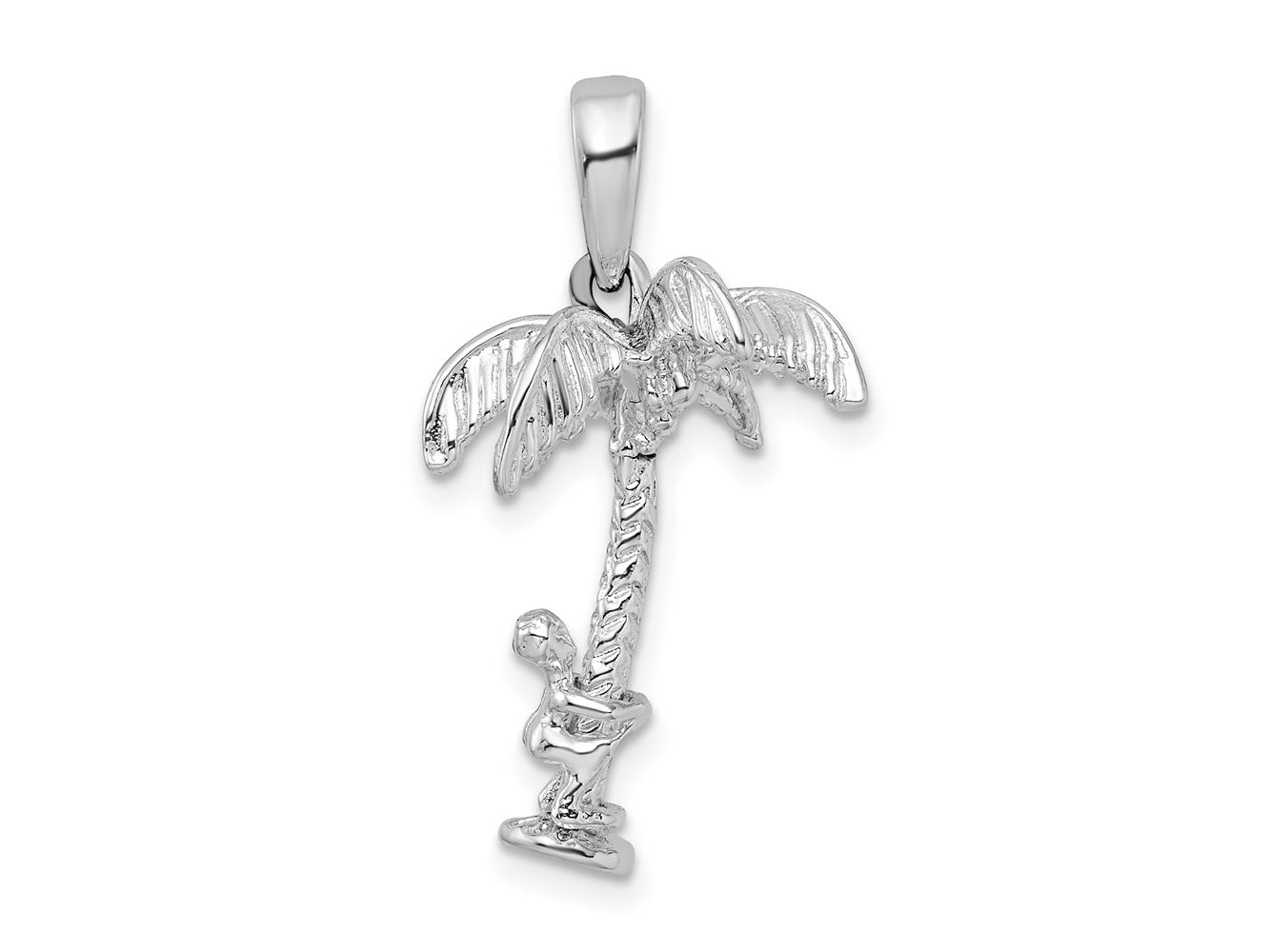 FJC Finejewelers 925 Sterling Silver Rhodium Plated 3D Palm Tree with Moving Climber Charm 27 x 15 mm