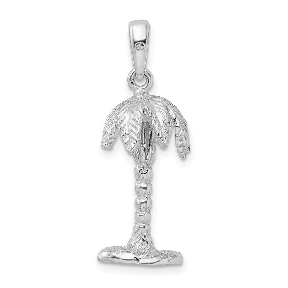 FJC Finejewelers 925 Sterling Silver Rhodium Plated Polished/Textured 3D Palm Tree Charm 29 x 11 mm