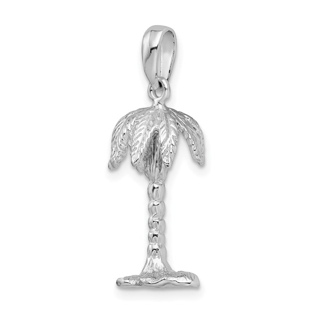 FJC Finejewelers 925 Sterling Silver Rhodium Plated Polished/Textured 3D Palm Tree Charm 29 x 11 mm