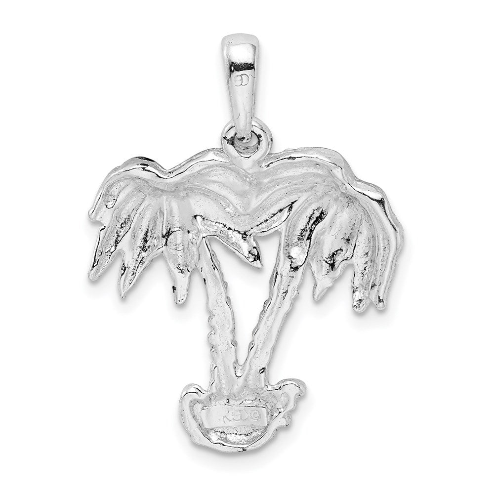 FJC Finejewelers 925 Sterling Silver Rhodium Plated Polished Two Palm Trees Charm 29 x 21 mm