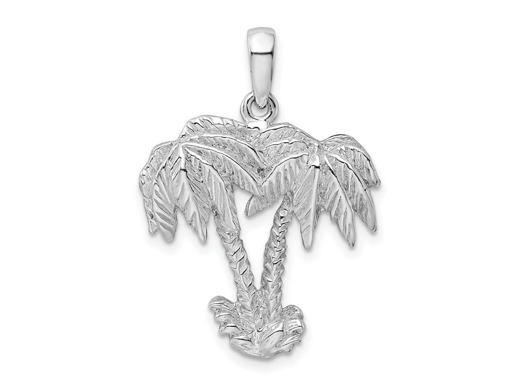 FJC Finejewelers 925 Sterling Silver Rhodium Plated Polished Two Palm Trees Charm 29 x 21 mm