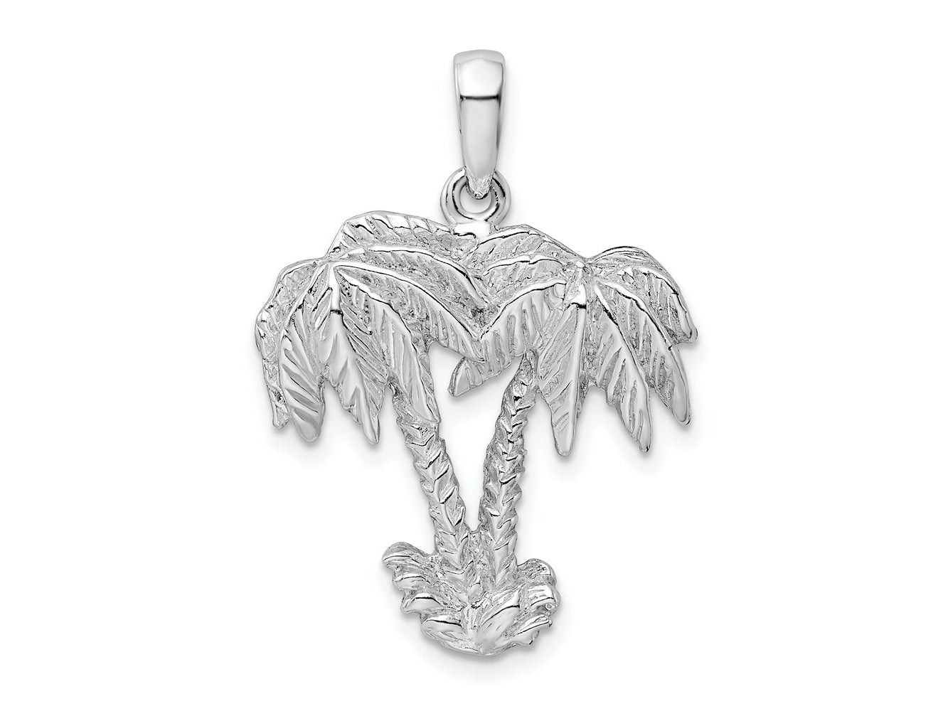 FJC Finejewelers 925 Sterling Silver Rhodium Plated Polished Two Palm Trees Charm 29 x 21 mm
