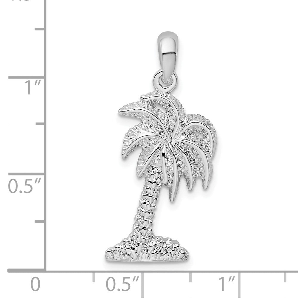 FJC Finejewelers 925 Sterling Silver Rhodium Plated Polished Small Palmetto Tree Charm 30 x 14 mm
