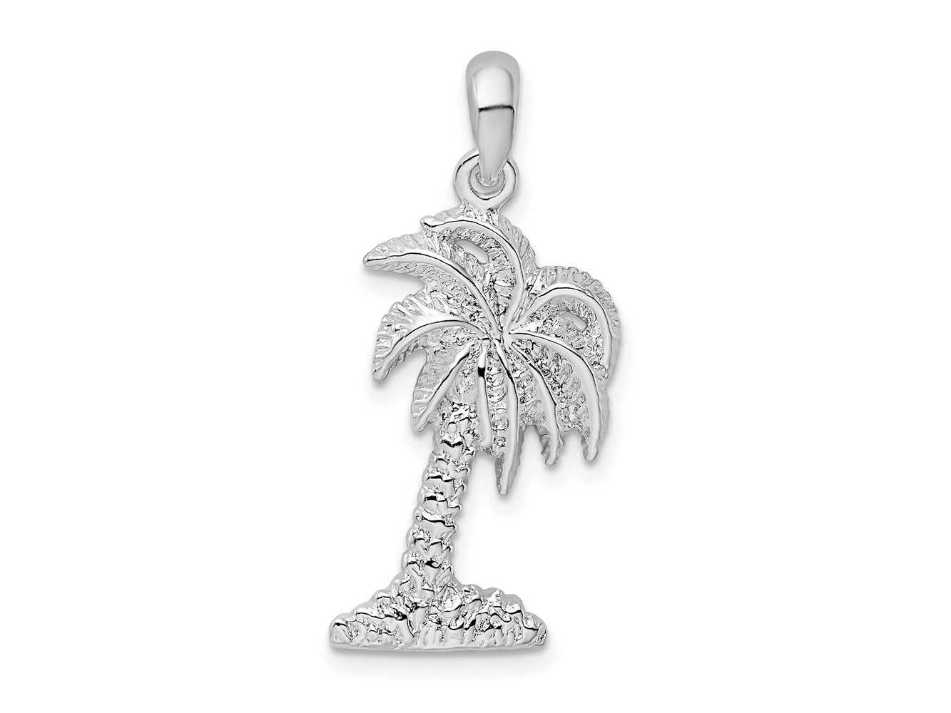 FJC Finejewelers 925 Sterling Silver Rhodium Plated Polished Small Palmetto Tree Charm 30 x 14 mm