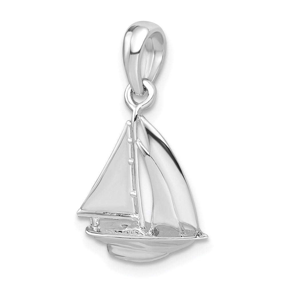 FJC Finejewelers 925 Sterling Silver Polished 3D Sailboat Charm 25 x 15 mm