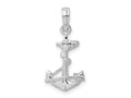 FJC Finejewelers 925 Sterling Silver Rhodium Plated Polished 3D Anchor with Rope Charm 23 x 11 mm