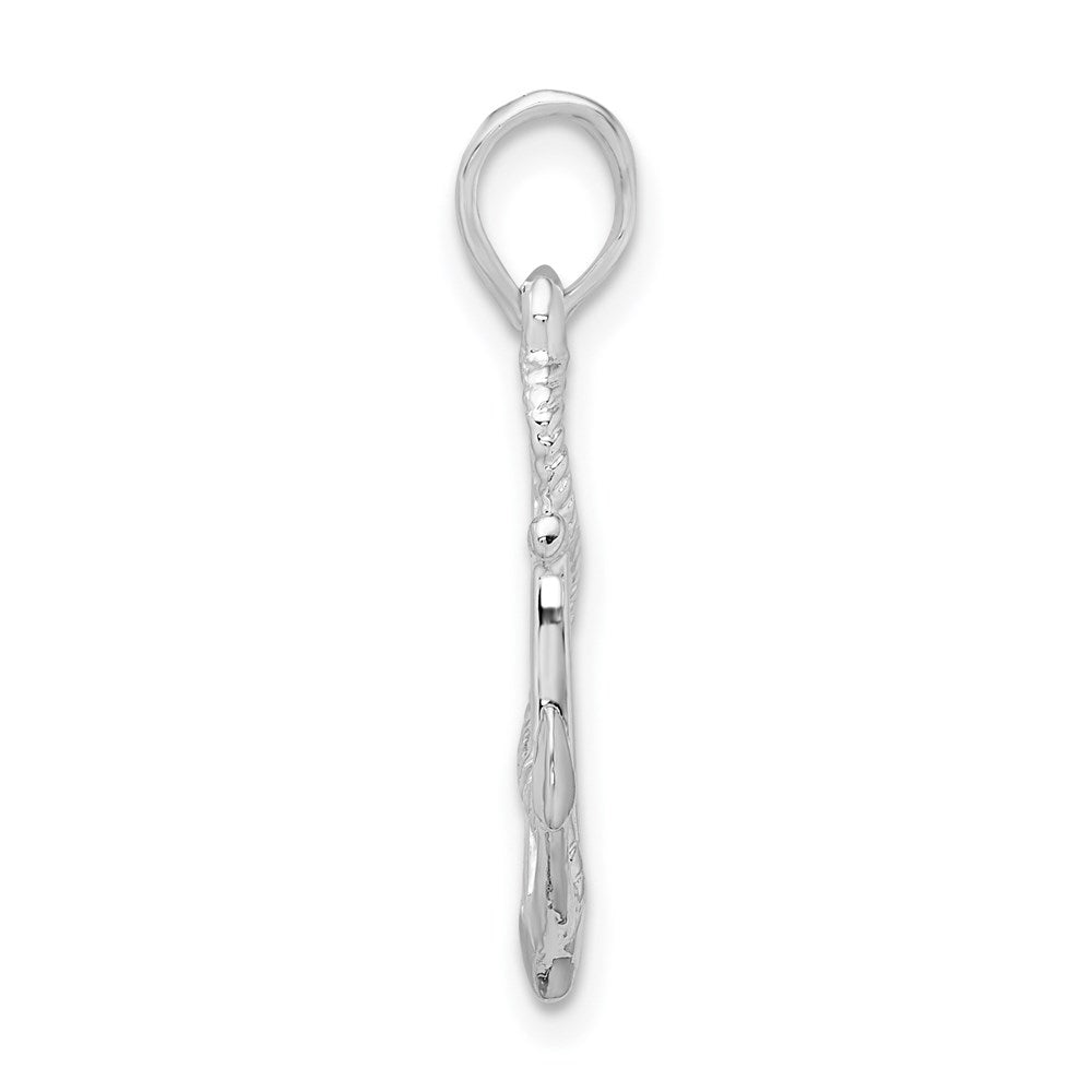 FJC Finejewelers 925 Sterling Silver Polished/Textured 3D Anchor with Rope Charm 24 x 12 mm