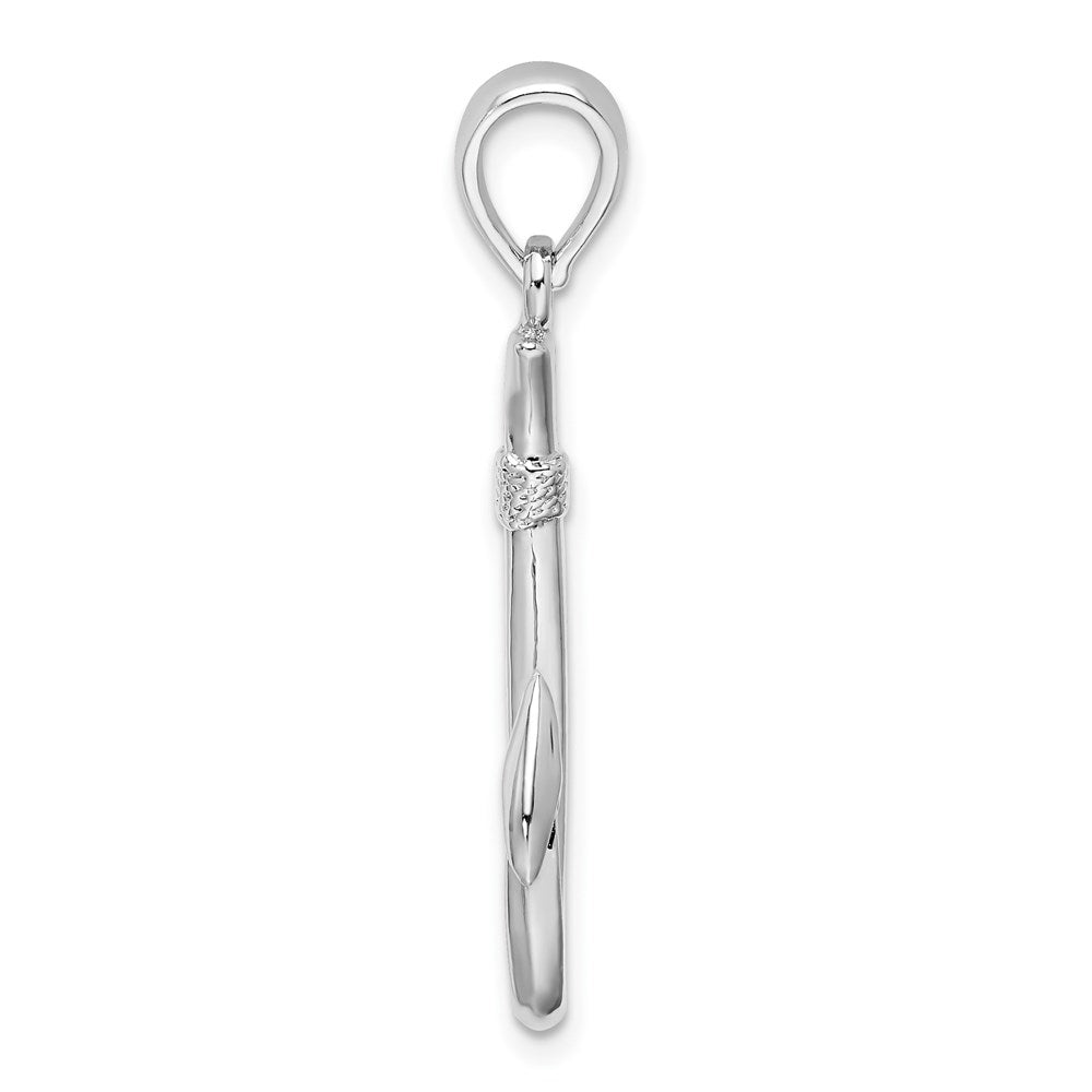 FJC Finejewelers 925 Sterling Silver Rhodium Plated Polished 3D Fish Hook Charm 31 x 13 mm