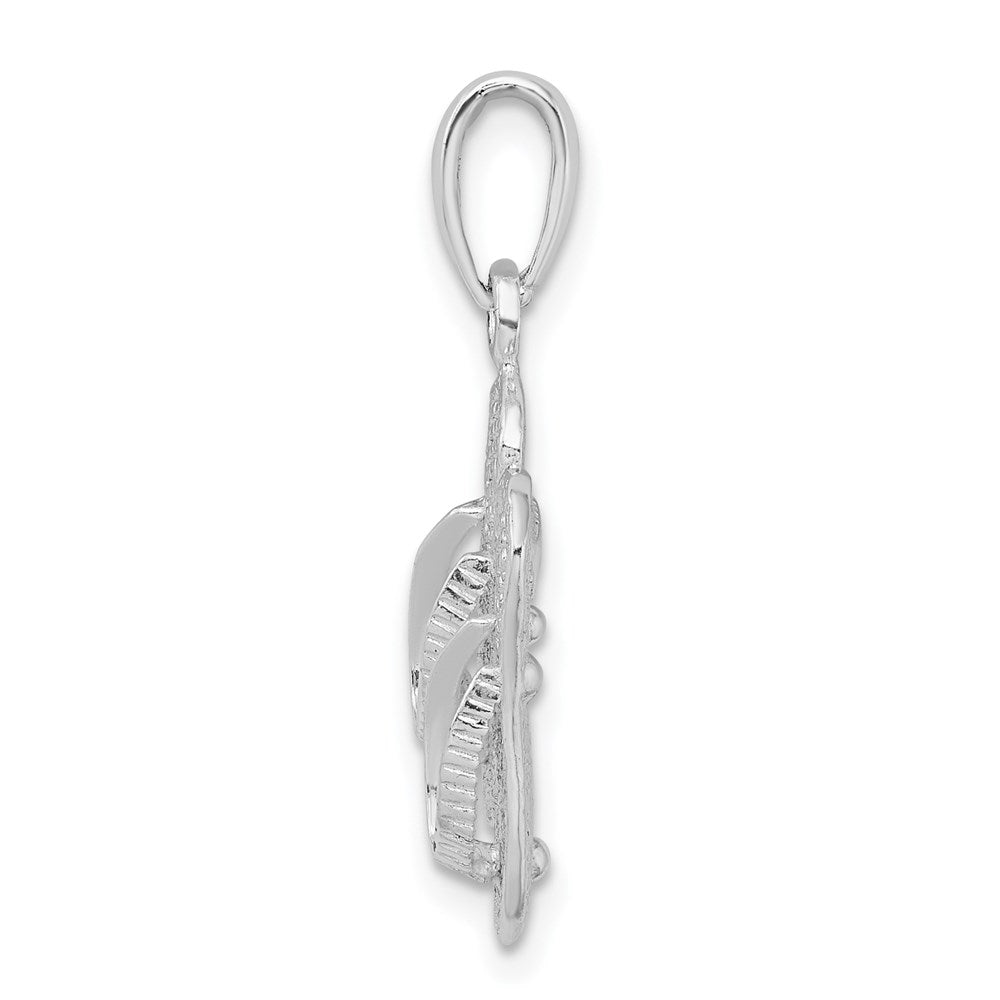 FJC Finejewelers 925 Sterling Silver Rhodium Plated Polished 3D Flip-flops Charm 26 x 15 mm