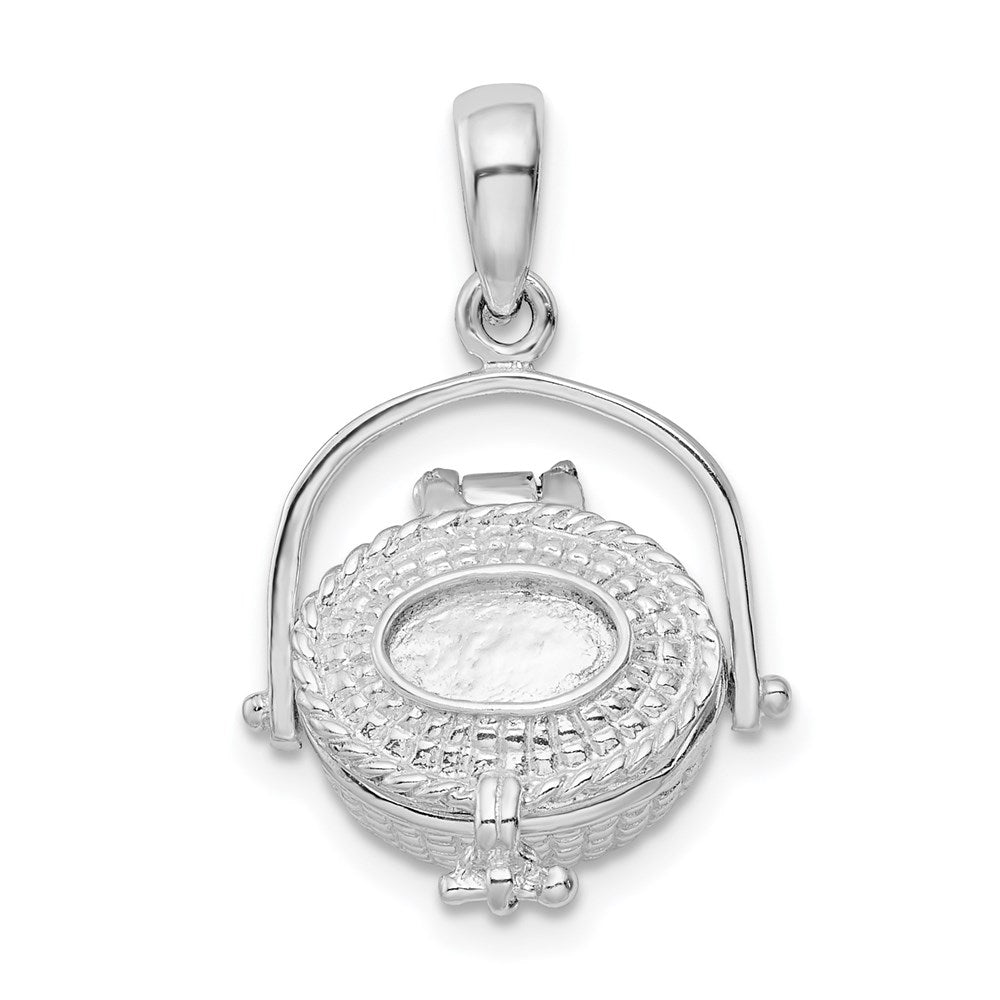 FJC Finejewelers 925 Sterling Silver 3D Moveable Large Nantucket Basket Charm 23 x 15 mm