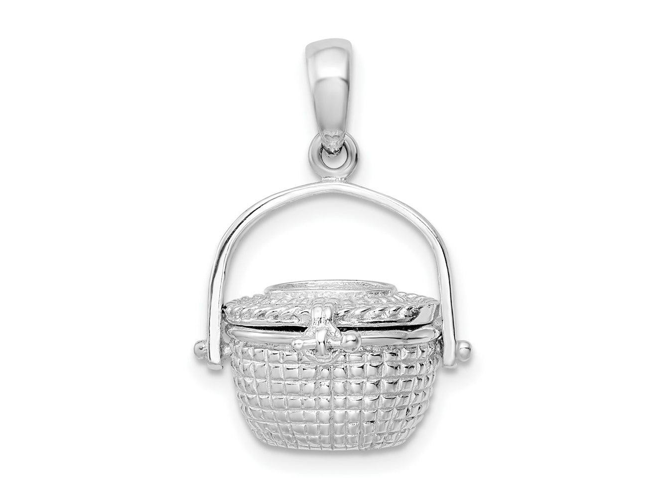 FJC Finejewelers 925 Sterling Silver 3D Moveable Large Nantucket Basket Charm 23 x 15 mm