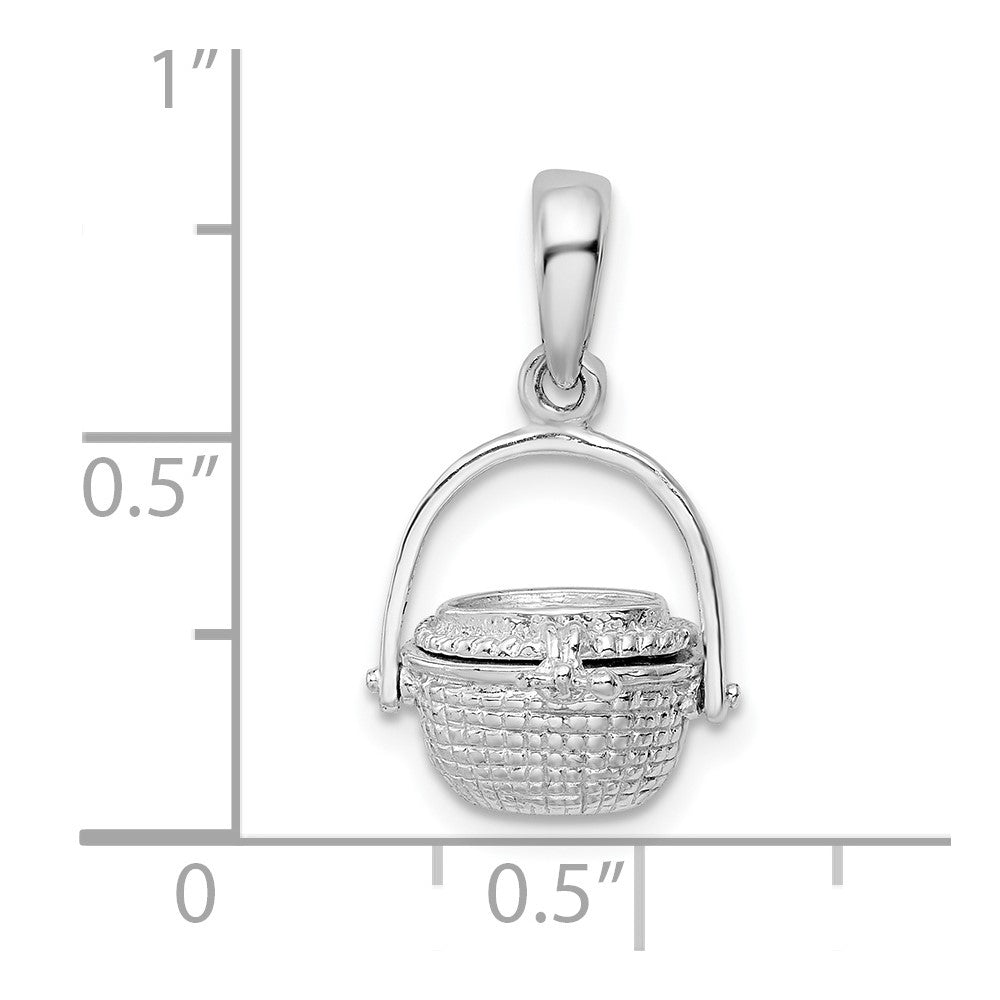 FJC Finejewelers 925 Sterling Silver 3D Moveable Nantucket Basket Charm 20 x 11 mm