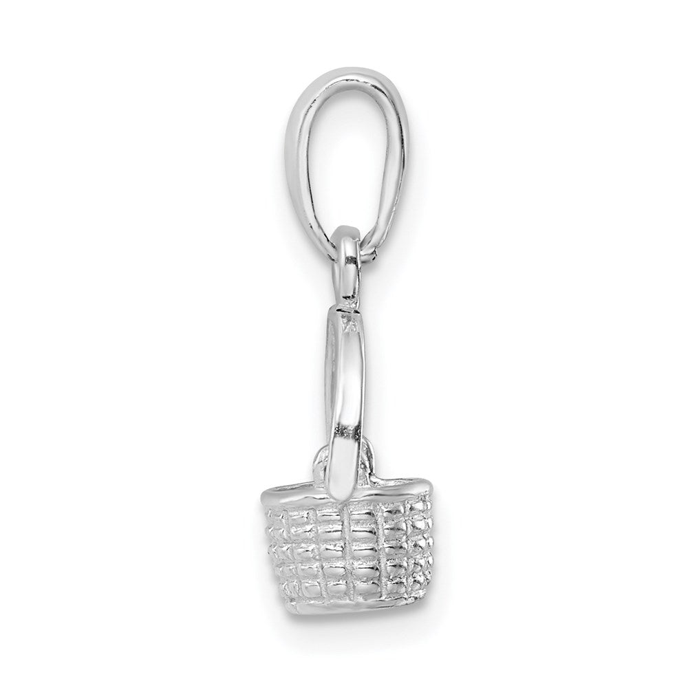 FJC Finejewelers 925 Sterling Silver Rhodium Plated 3D Basket with Moving Handle Charm 19 x 7 mm