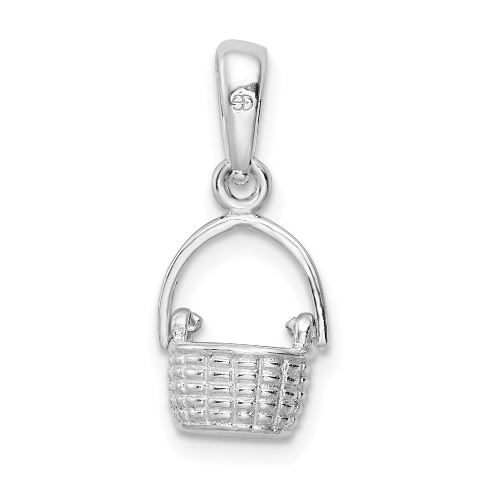 FJC Finejewelers 925 Sterling Silver Rhodium Plated 3D Basket with Moving Handle Charm 19 x 7 mm