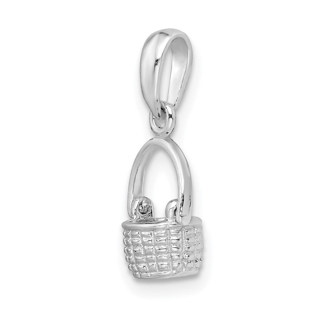 FJC Finejewelers 925 Sterling Silver Rhodium Plated 3D Basket with Moving Handle Charm 19 x 7 mm