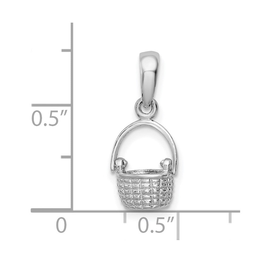 FJC Finejewelers 925 Sterling Silver Rhodium Plated 3D Basket with Moving Handle Charm 19 x 7 mm