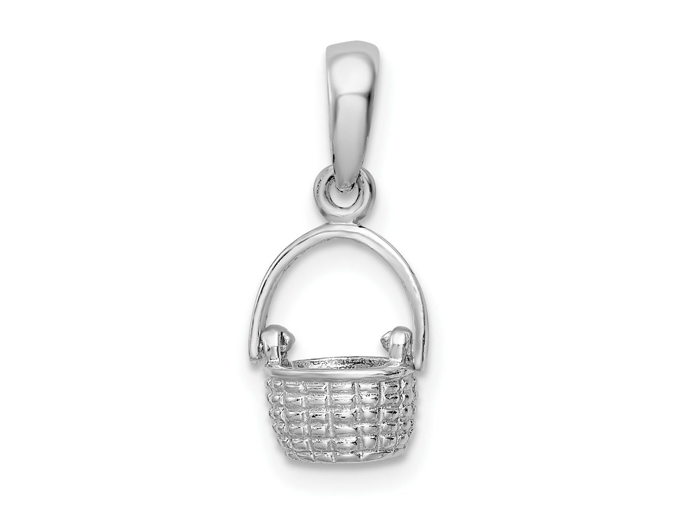 FJC Finejewelers 925 Sterling Silver Rhodium Plated 3D Basket with Moving Handle Charm 19 x 7 mm