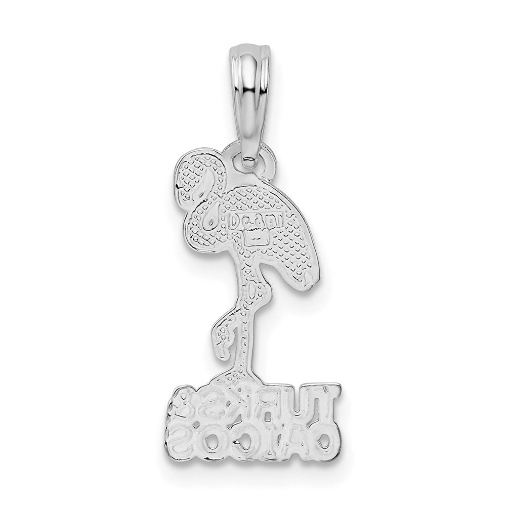 FJC Finejewelers 925 Sterling Silver Rhodium Plated Polished Turks Caicos Flamingo Charm 22 x 8 mm
