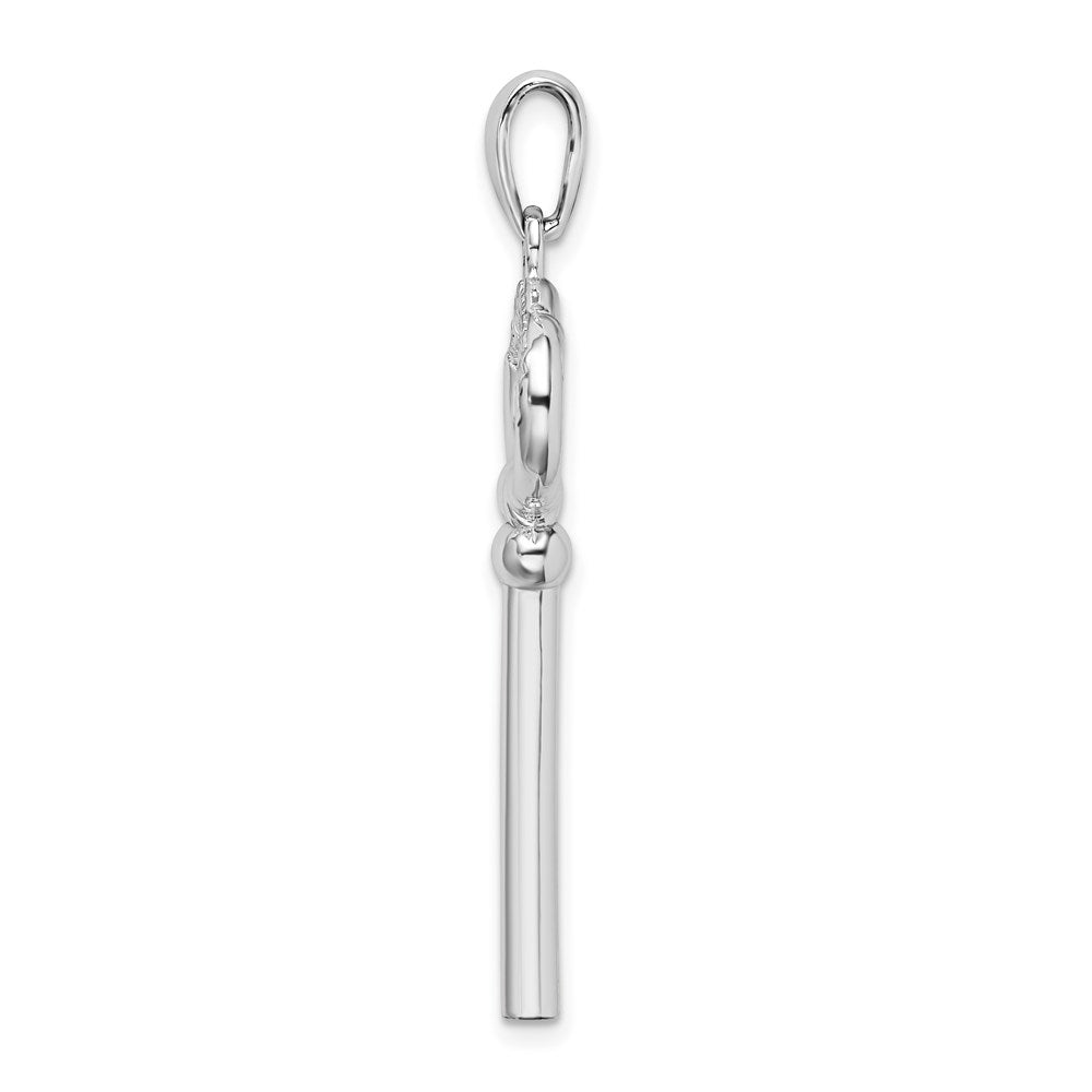FJC Finejewelers 925 Sterling Silver Rhodium Plated 3D KEY TO MY HEART Key Charm 34 mm
