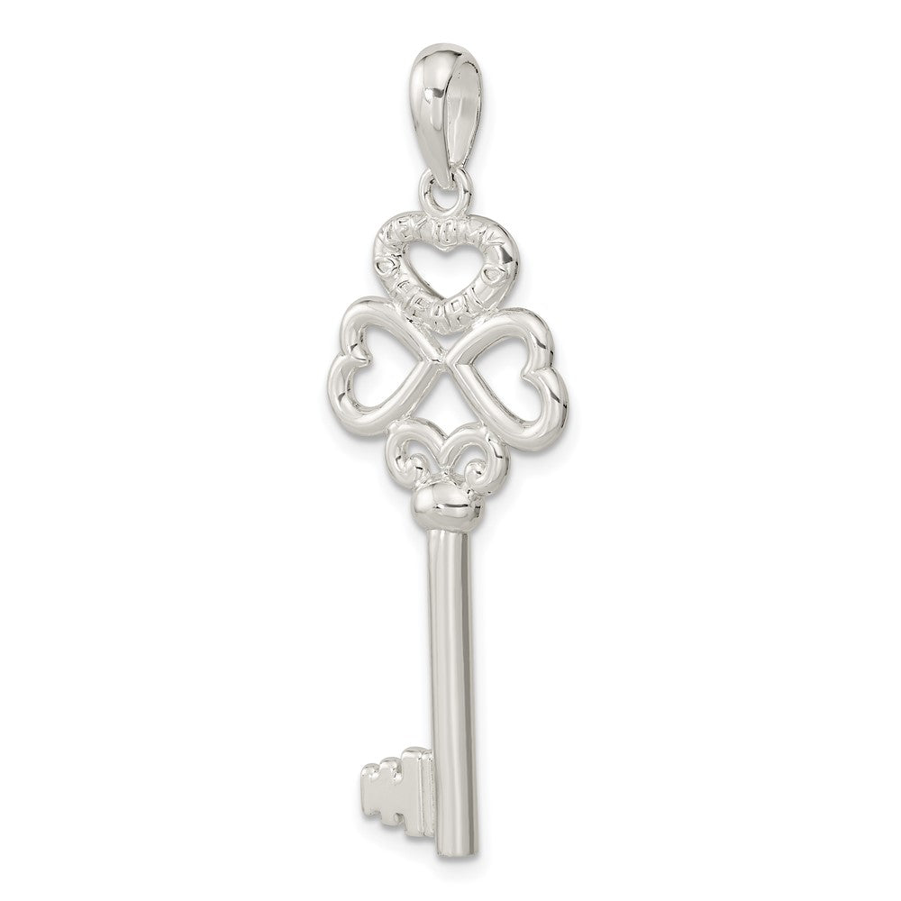 FJC Finejewelers 925 Sterling Silver 3D KEY TO MY HEART Heart Top Key Charm 39 mm