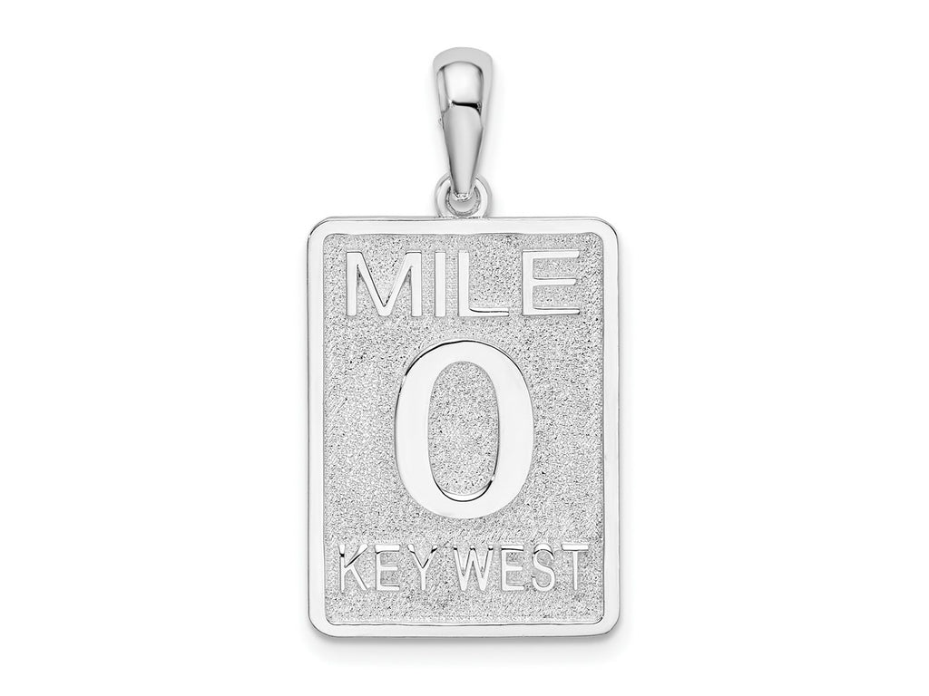 FJC Finejewelers 925 Sterling Silver Rhodium Plated Polished 0 Mile Marker Key West Charm 29 x 15 mm