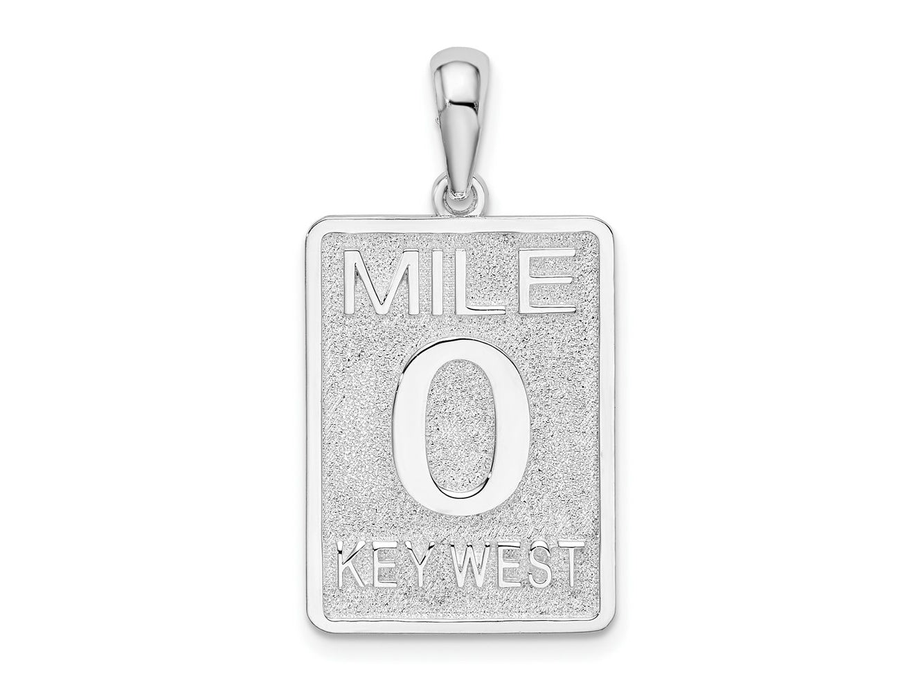 FJC Finejewelers 925 Sterling Silver Rhodium Plated Polished 0 Mile Marker Key West Charm 29 x 15 mm